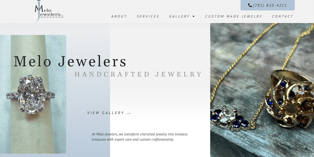 Melo Jewelers website by Soul Sites Web Co